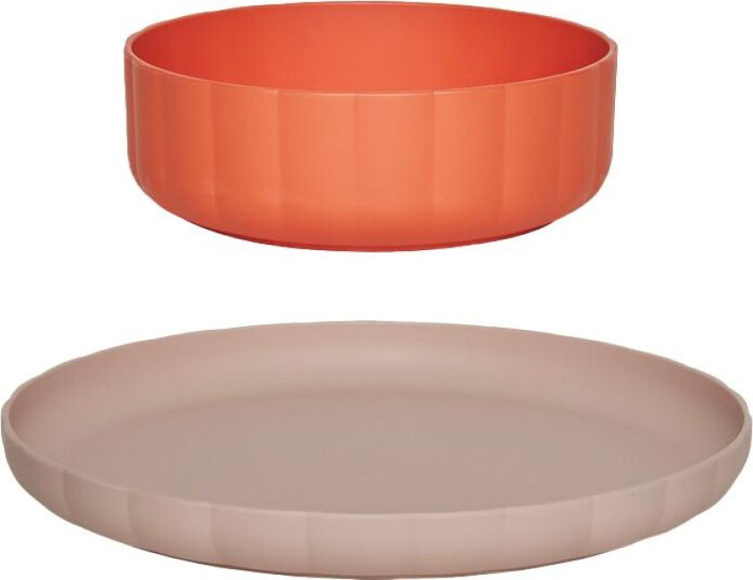 Pullo Tallerken og Skål Rose / Apricot
