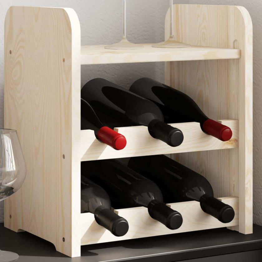 Vinstativ med toppbrett 33x25x37 cm heltre furu