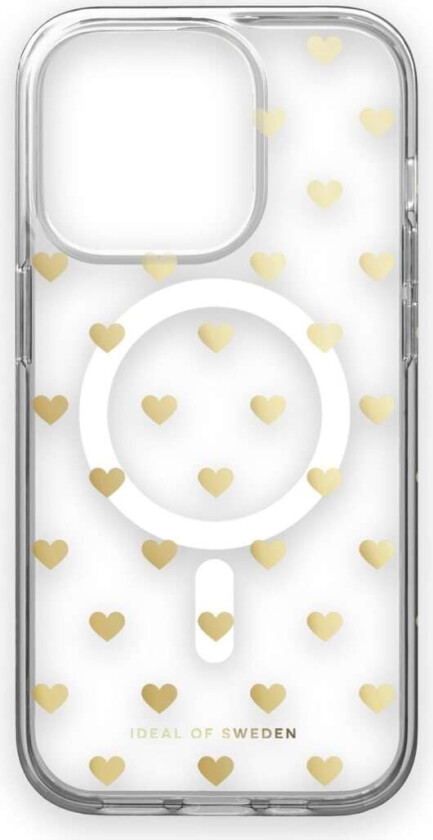 iDeal of Sweden Clear Case MagSafe iPhone 14PR Golden Hearts