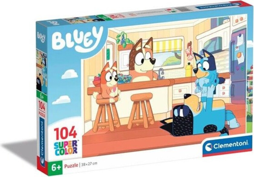 Jigsaw Puzzle - Bluey in the Kitchen 104st. Gulv