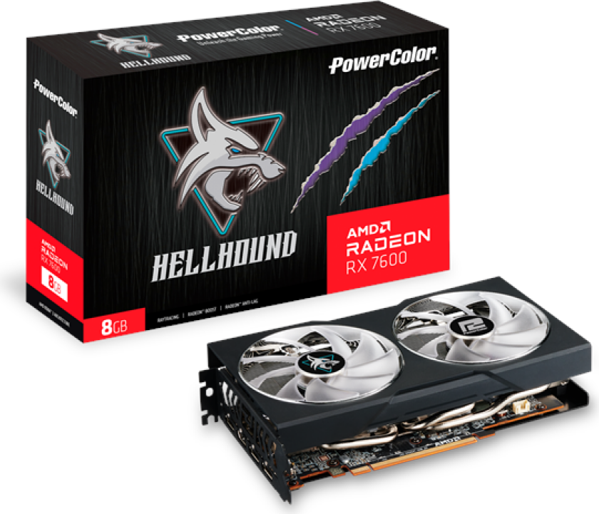 Radeon RX 7600 Hellhound - 8GB GDDR6 RAM - Grafikkort