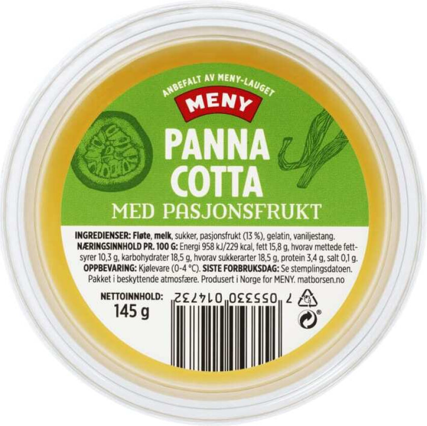 Pannacotta m/Pasjonsfrukt 145g