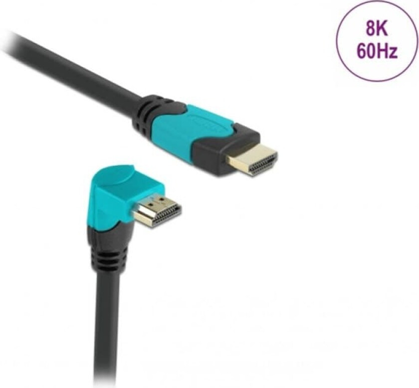 High Speed Hdmi-Kabel 2.1 Nedovervinklet - Svart - 3m