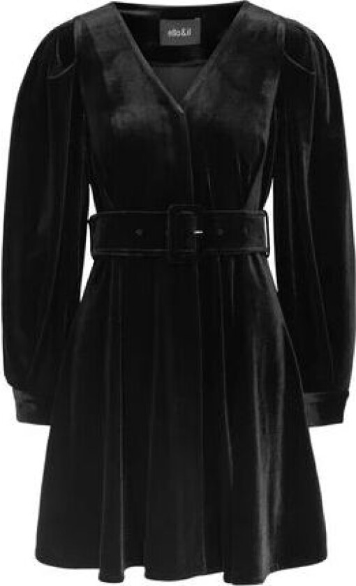 Bilde av Hadley Velour Dress - Black S