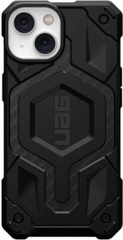 iPhone 14 / 13 MONARCH Pro Series Deksel - Karbonfiber - MagSafe kompatibel - Svart