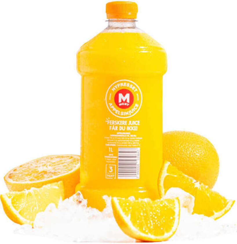 Appelsinjuice Nypresset i Butikk 1,0l flaske