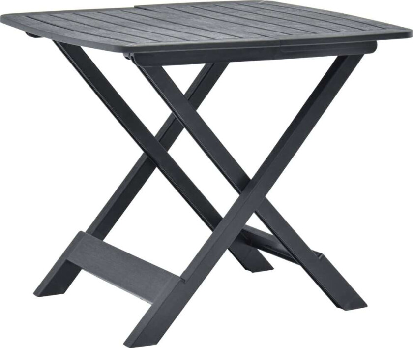 Sammenleggbart hagebord antrasitt 79x72x70 cm plast