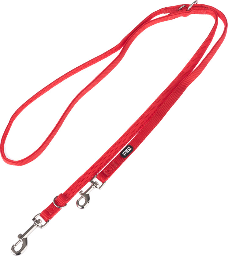 hundebånd Mesh, rød - 200 cm lang, 15 mm bred