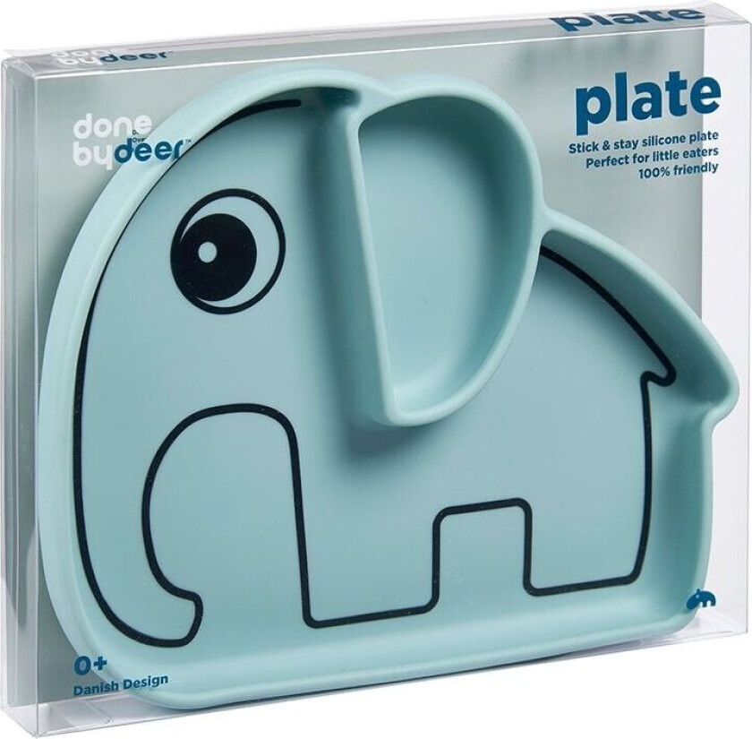 Done by Deer silicone Stick&Stay plate elphee - blue