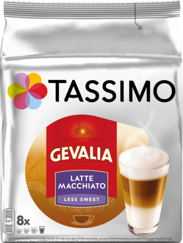 Tassimo Latte Macchiato Mindre Sukker 8kapsler