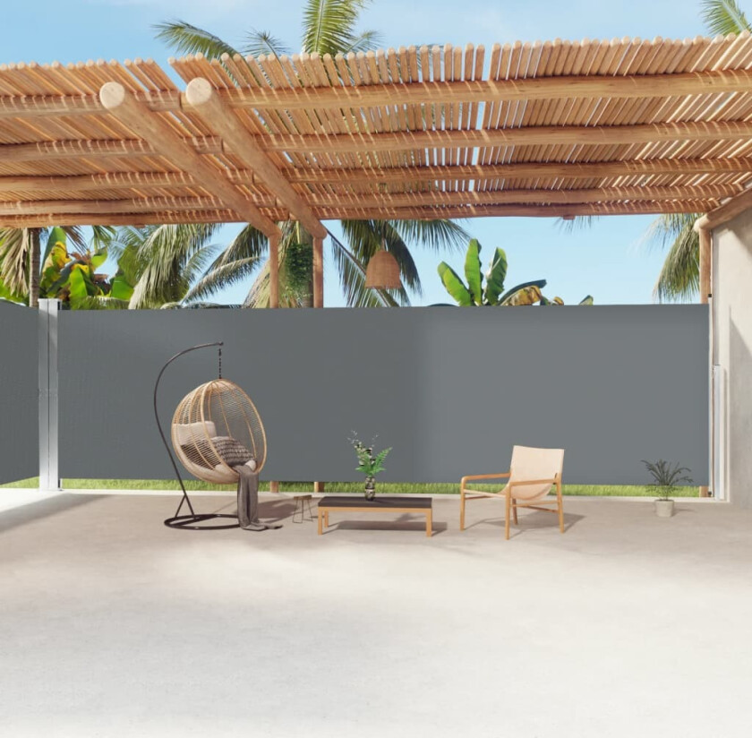 Uttrekkbar sidemarkise 220x1200 cm antrasitt