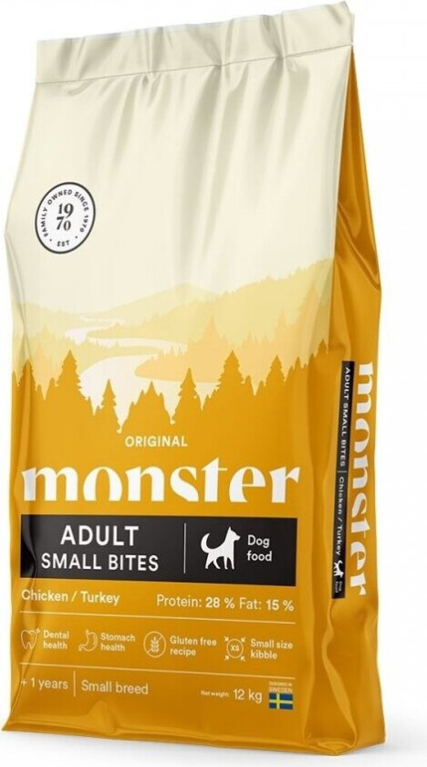 Monster Dog Adult Small Bites Chicken and Turkey (12 kg)
