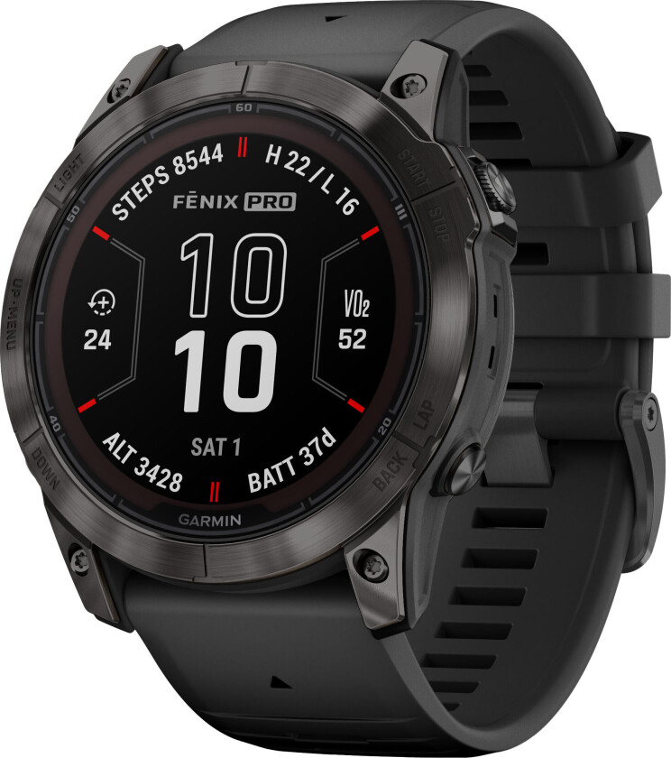 fenix 7X Pro – Sapphire Solar Edition, Carbon Gray, GPS Smartklokke, unisex Carbone Grey