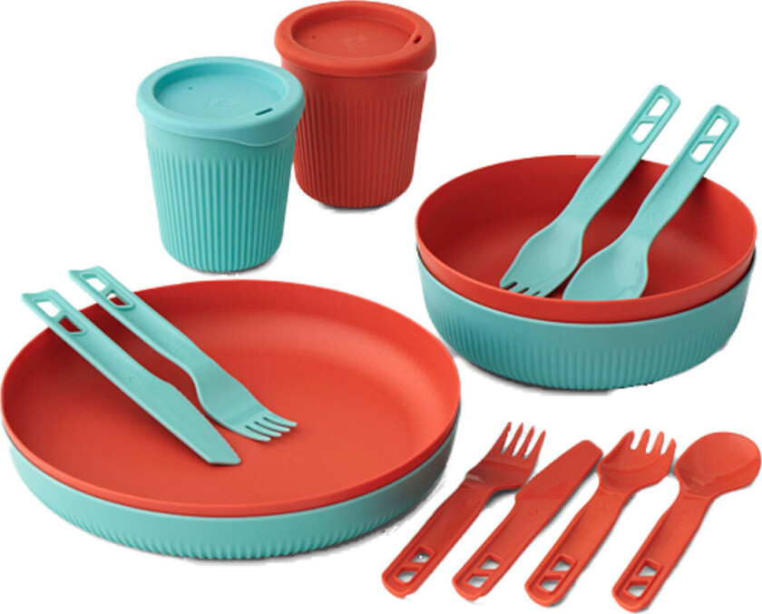 Bilde av Sea To Summit Passage Dinnerware Set 14 Piece Blue + Orange OneSize, MULTI