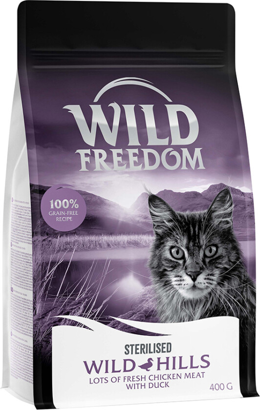 2 + 1 gratis! 3 x 400 g Wild Freedom tørrfôr - Wild Hills Sterilised - And