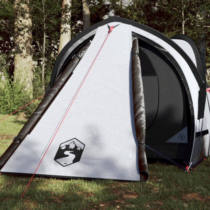 Campingtelt 2 personer hvit 320x140x120 cm 185T taft