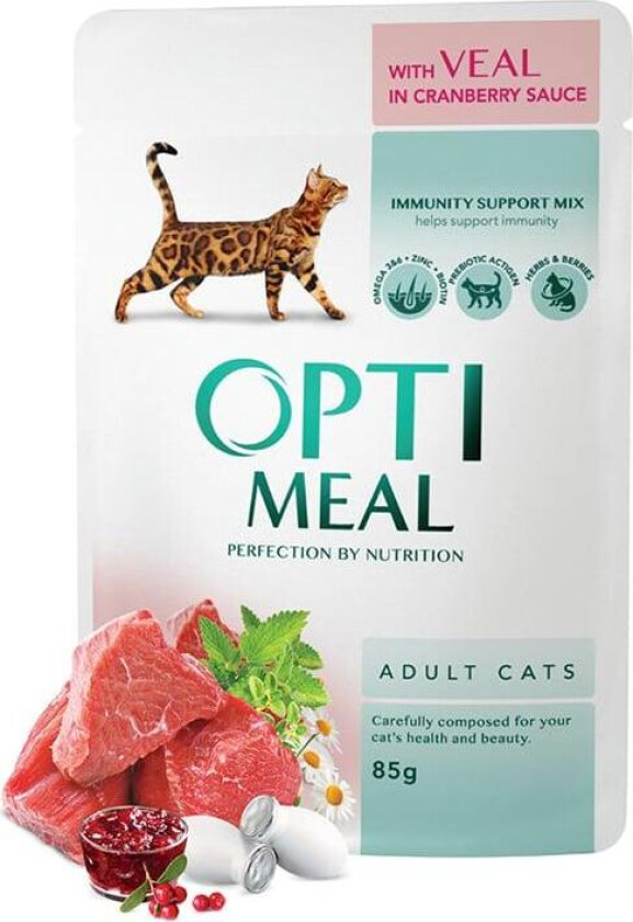 Cat Adult & Senior Veal & Cranberry in Gravy Våtfôr til katt 12 x 85 g