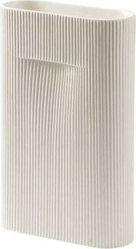 Ridge vase 35 cm Off white