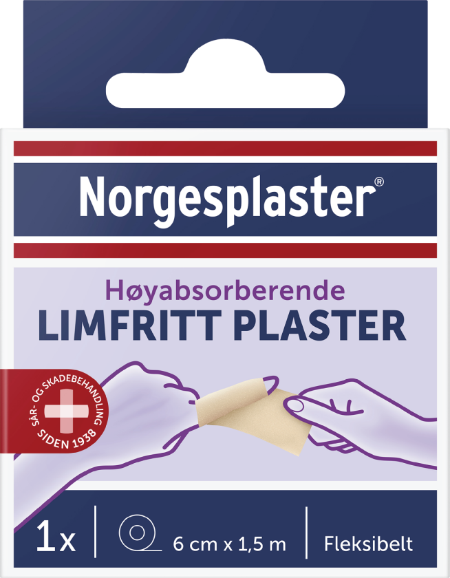 Limfritt plaster, 6cm x 1,5m, 1 stk.