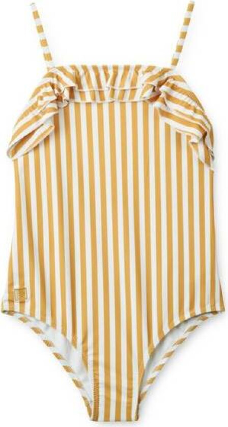 - Badedrakt Josette Stripe Yellow Mellow White