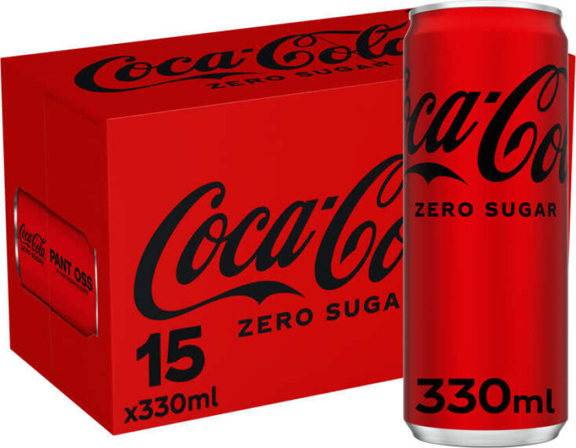 Coca-Cola u/Sukker 0,33lx15 boks Sleek