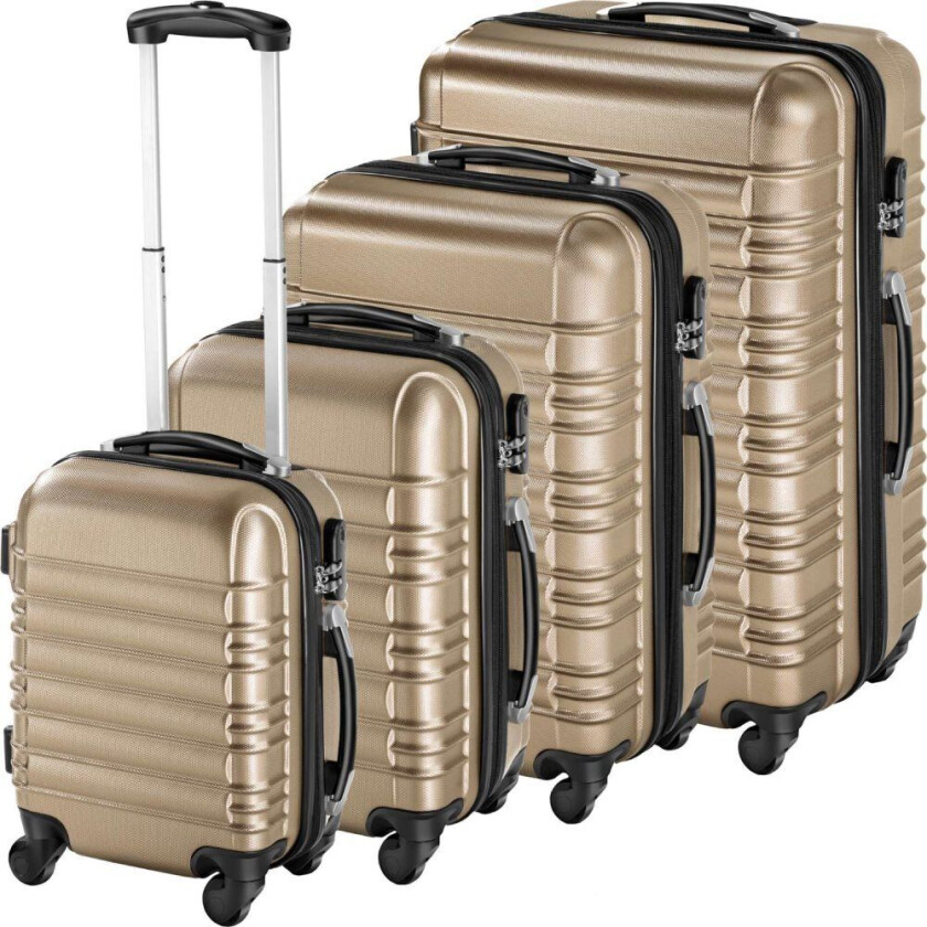 Koffert sett 4 deler hardcase - Champagne