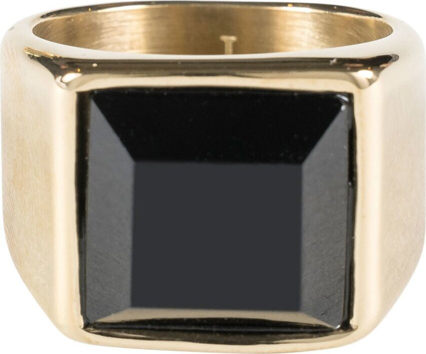 DARK Signet Ring Gold With Black Onyx Size 2