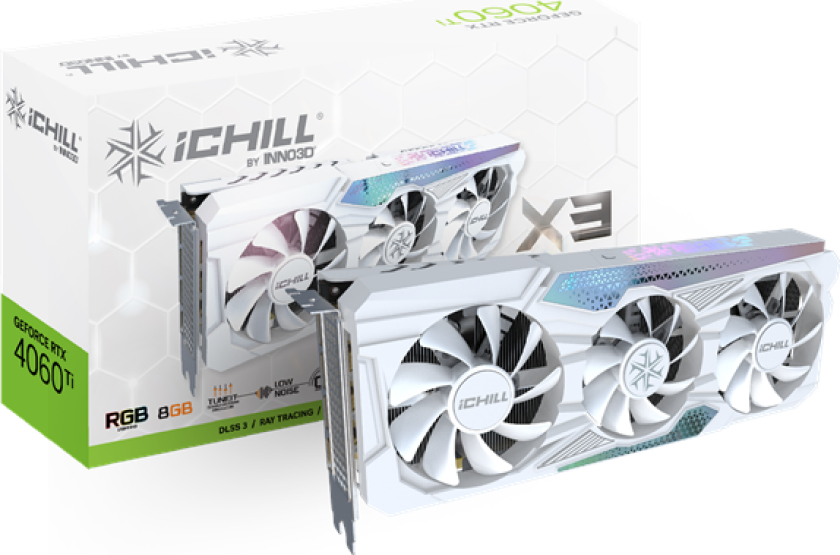 GeForce RTX 4060 Ti iChill X3 White - 8GB GDDR6 RAM - Grafikkort