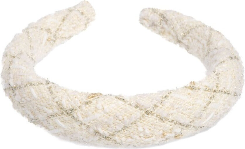 DARK Tweed Hair Band Broad Off White