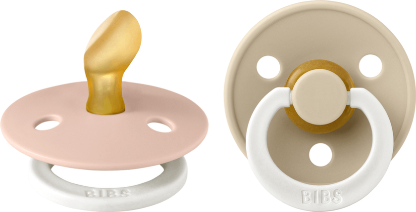 Pacifier Colour Latex Anatomical Blush Glow/Vanilla Glow Siz