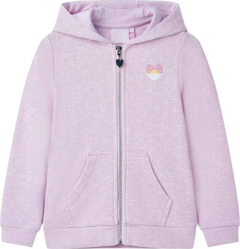 Hettegenser for barn med glidelås lilla blanding 92