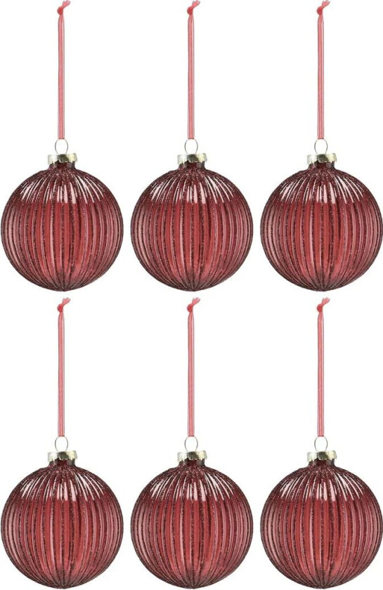 Holiday juletrekule 6-pakning Red