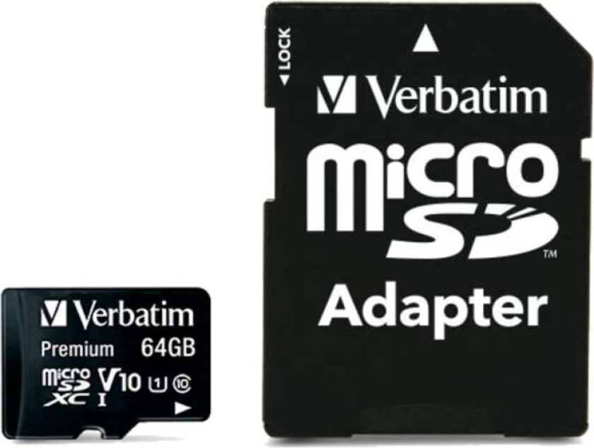 Premium - Flashminnekort (SD-adapter inkludert) - 64 GB - Klasse 10 - microSDXC UHS-I