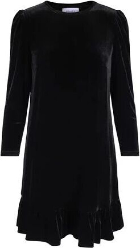 Emilie Velour Dress - Black