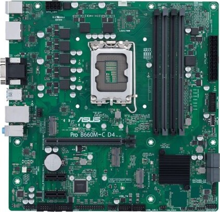 Asus Pro B660m-c D4-csm Ddr4 S-1700 Matx Mikro Atx Hovedkort