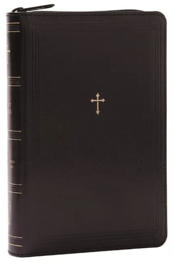 NKJV, Compact Paragraph-Style Reference Bible, Leathersoft, Black with zipper, Red Letter, Comfort P av Thomas Nelson