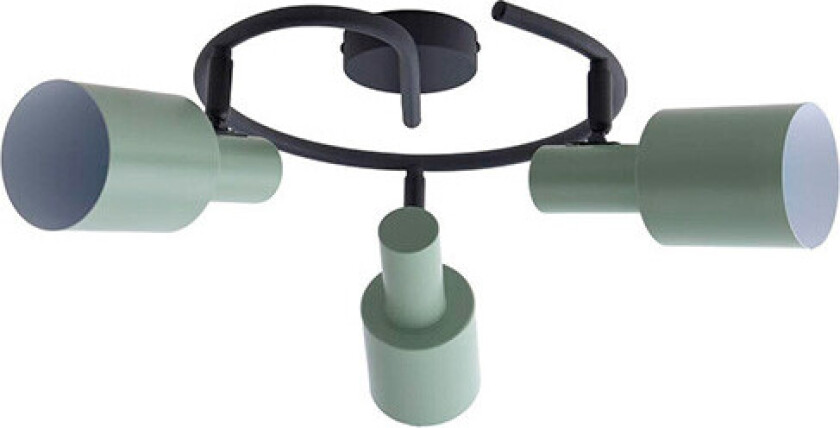 takspot Ovelia, grønn/svart, rund, 3-lys.