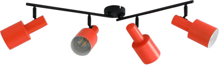 takspot Ovelia, oransje/sort, lang, 4 lys.