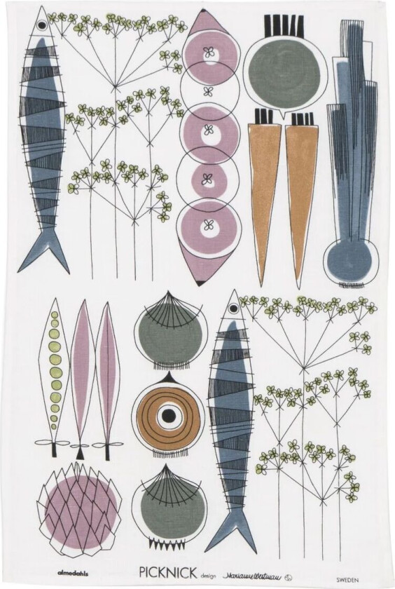 Picknick kjøkkenhåndkle pastell