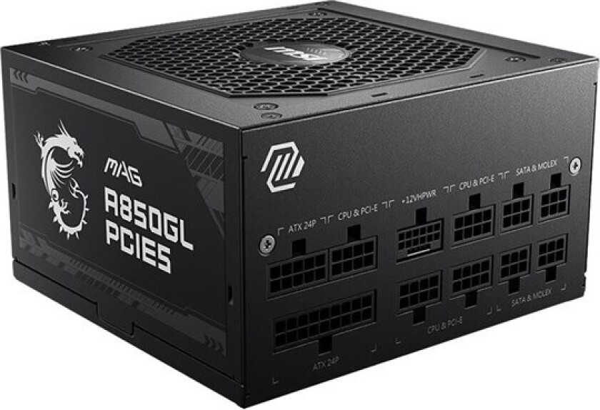 MAG A850GL PCIE5 - power supply - 850 Watt Strømforsyning (PSU) - 850 Watt - 120 mm - 80 Plus Gold sertifisert