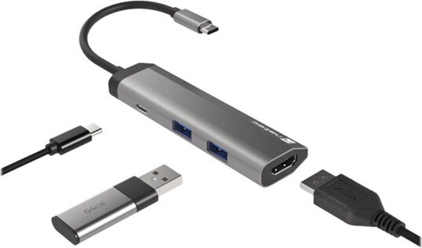 Fowler Slim Hub Usb-C Multiport Adapter 4 In 1 - Usb-Hubb