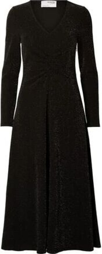 Rue LS Midi Glitter Dress - Black M