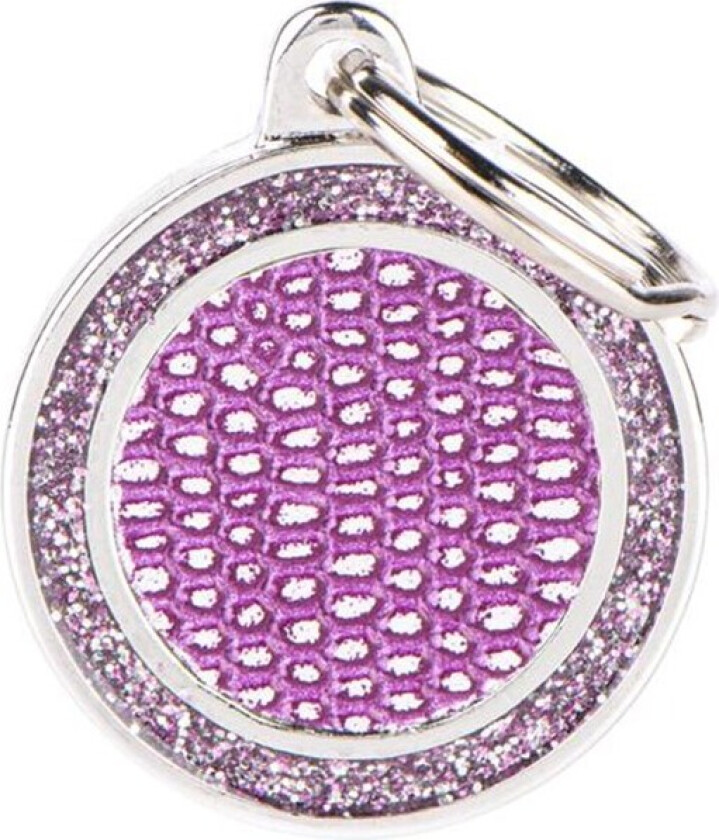 Shine "Medium Circle Saint Tropez Lilac with Glitter" ID tag