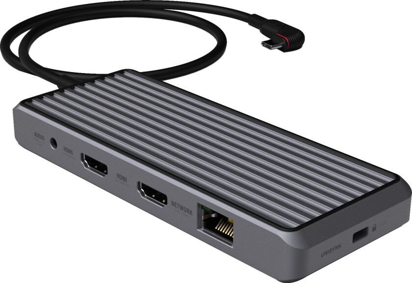 10 Port Dual Screen Hub 4k 100w Grey Usb-c 3.1 Dokkingstasjon