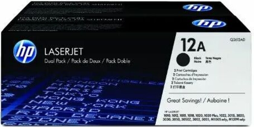 Hp Toner Svart 12a 2k - Q2612ad 2-pack