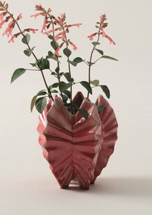 CRINKLES vase Rødrosa