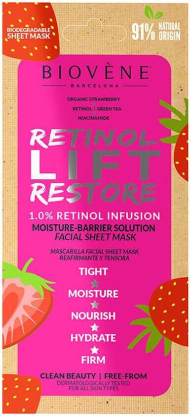 Biovène Retinol Lift Restore Moisture-Barrier Organic Strawberry