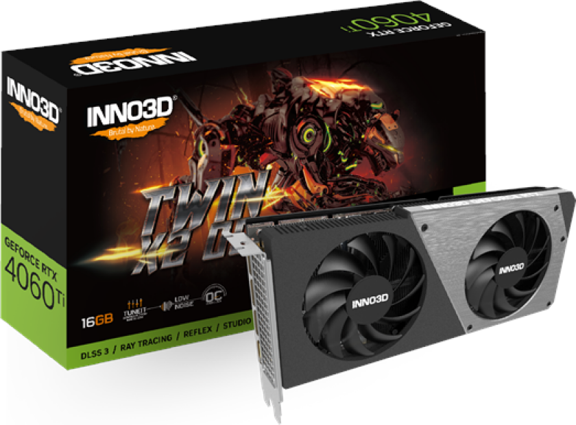 GeForce RTX 4060 Ti Twin X2 OC - 16GB GDDR6 RAM - Grafikkort