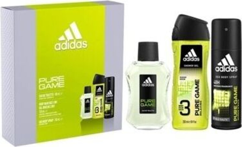 Bilde av Giftset Adidas Pure Game Edt 100ml + Shower Gel 250ml + Deo Spray 150ml