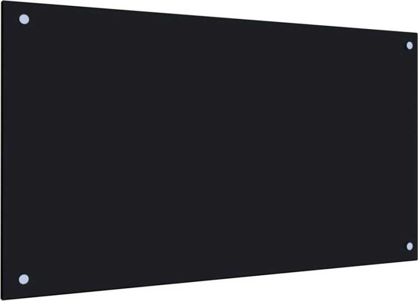 Kjøkkenplate svart 90x50 cm herdet glass